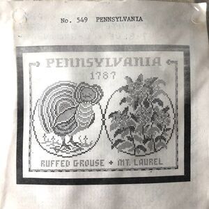 Vintage Cross Stitch Kit Pennsylvania State Bird And Flower Jane Snead Samplers
